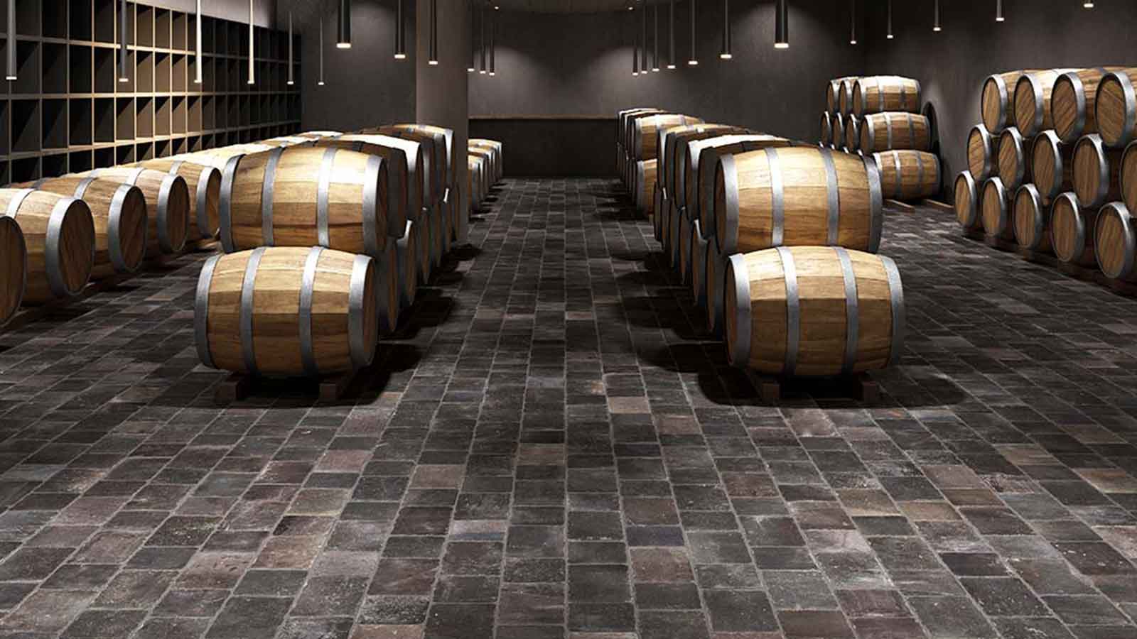 cobblestone wine cellar