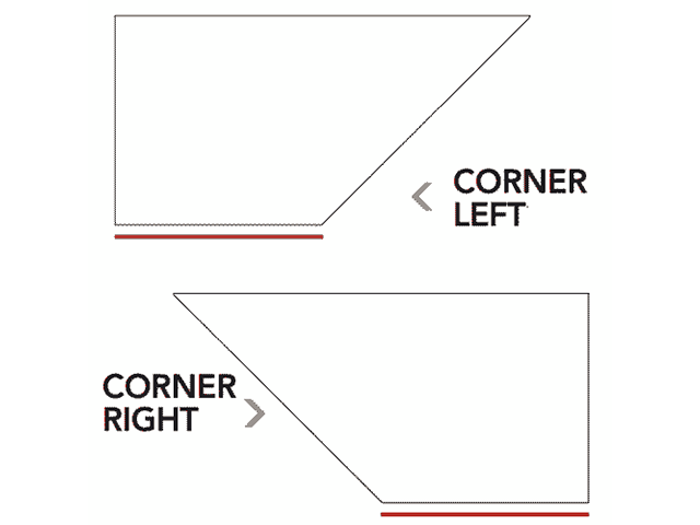 porcelain corner pieces left and right