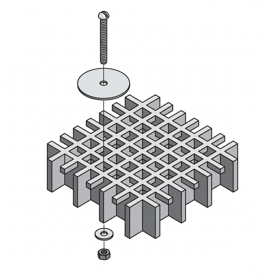 FRP dome screw and washer mount