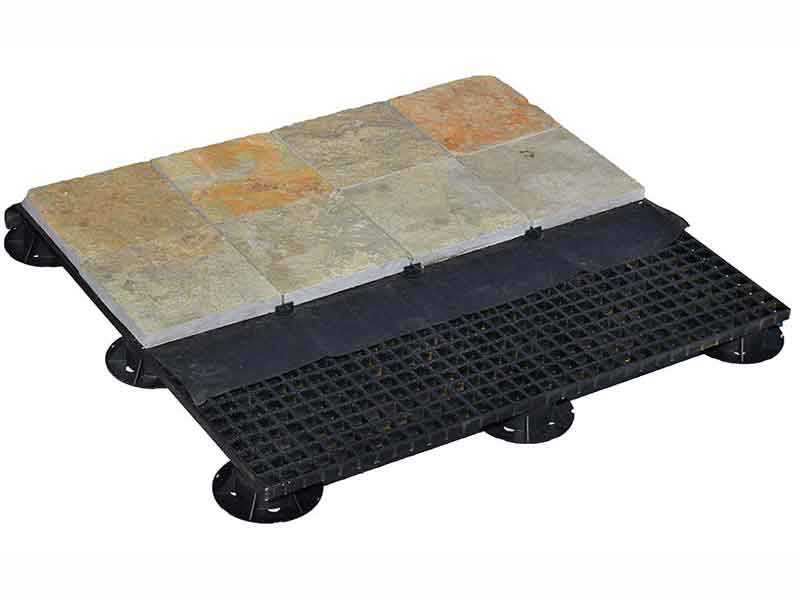 gauged stone over frp grating panels.
