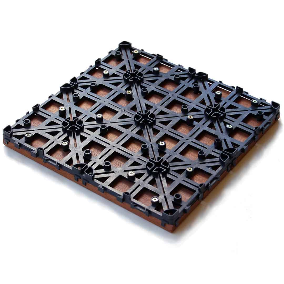 plastic tray underside of ipe interlocking deck tile