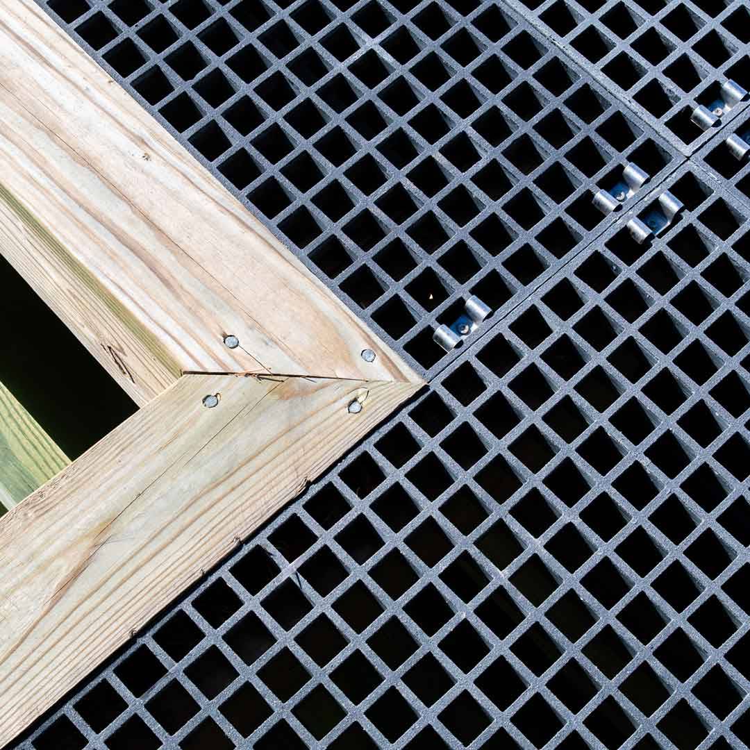 frp on dock with m clips. 