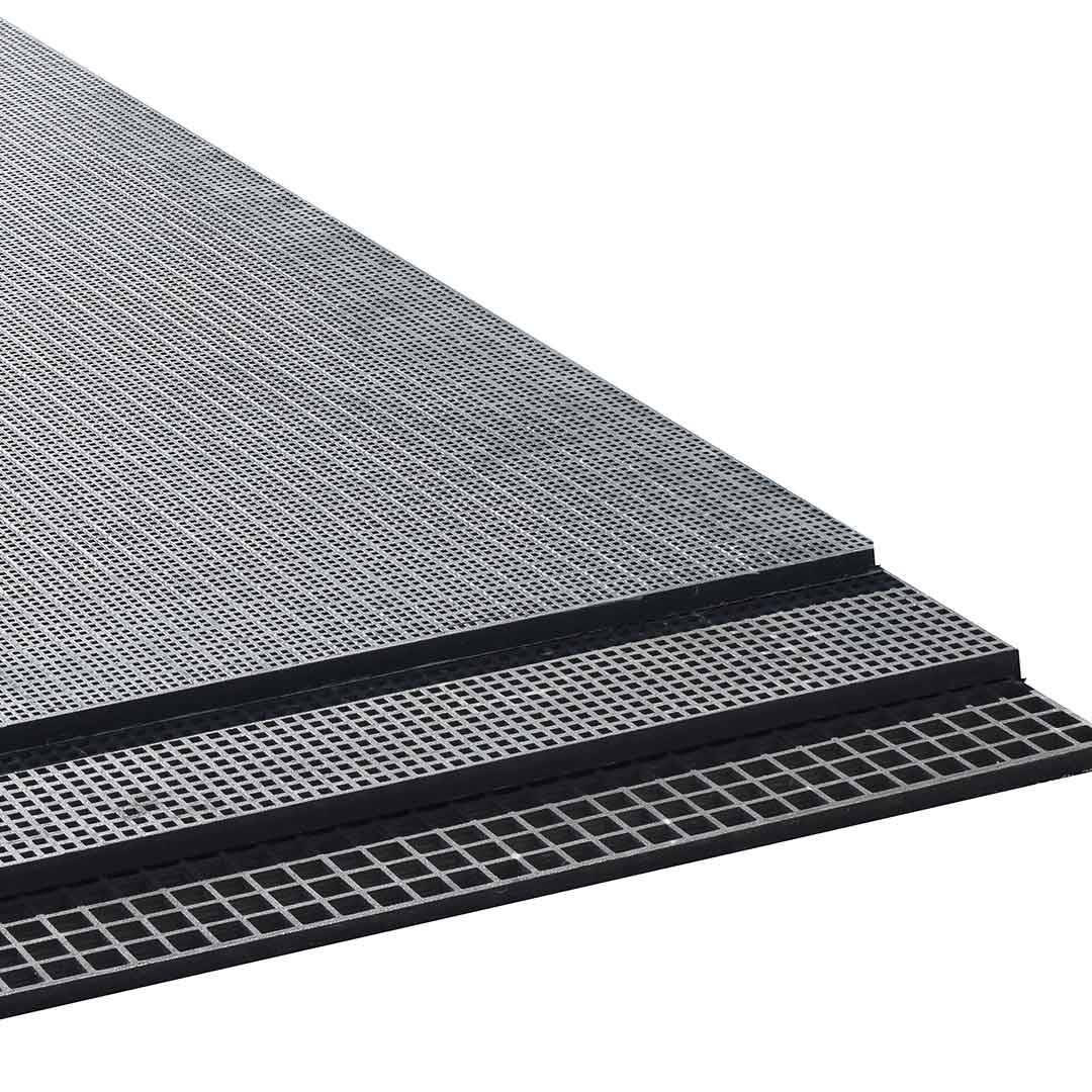 3 types of molded frp sheets laid on one another.